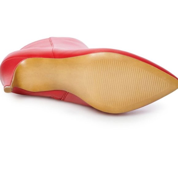 Apt. 9 Watch Women's High Heel Ankle Boots Red - Picture 4 of 5